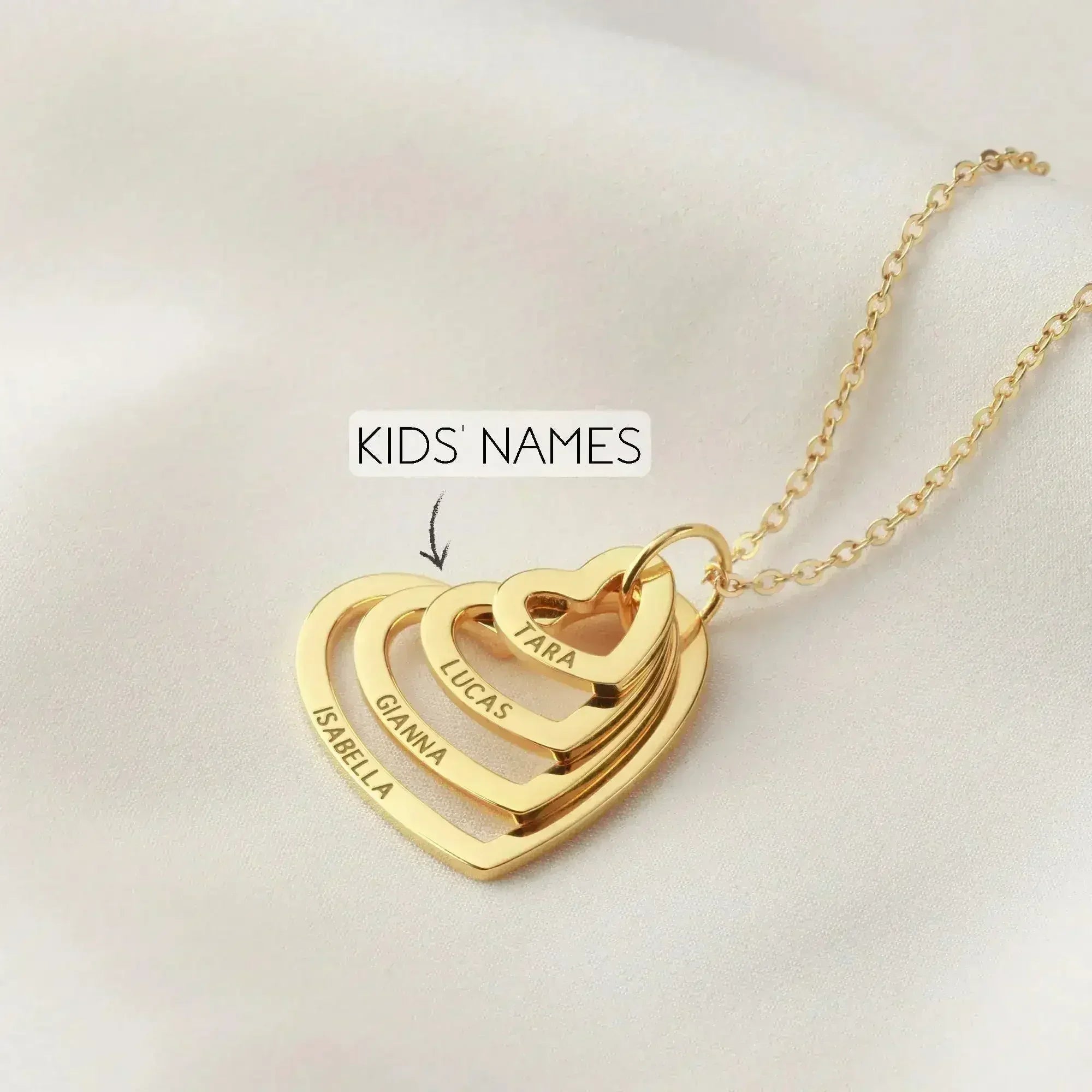 Grandma Heart Necklace, Personalized Grandma Jewelry, Nana Necklace - Femstylo