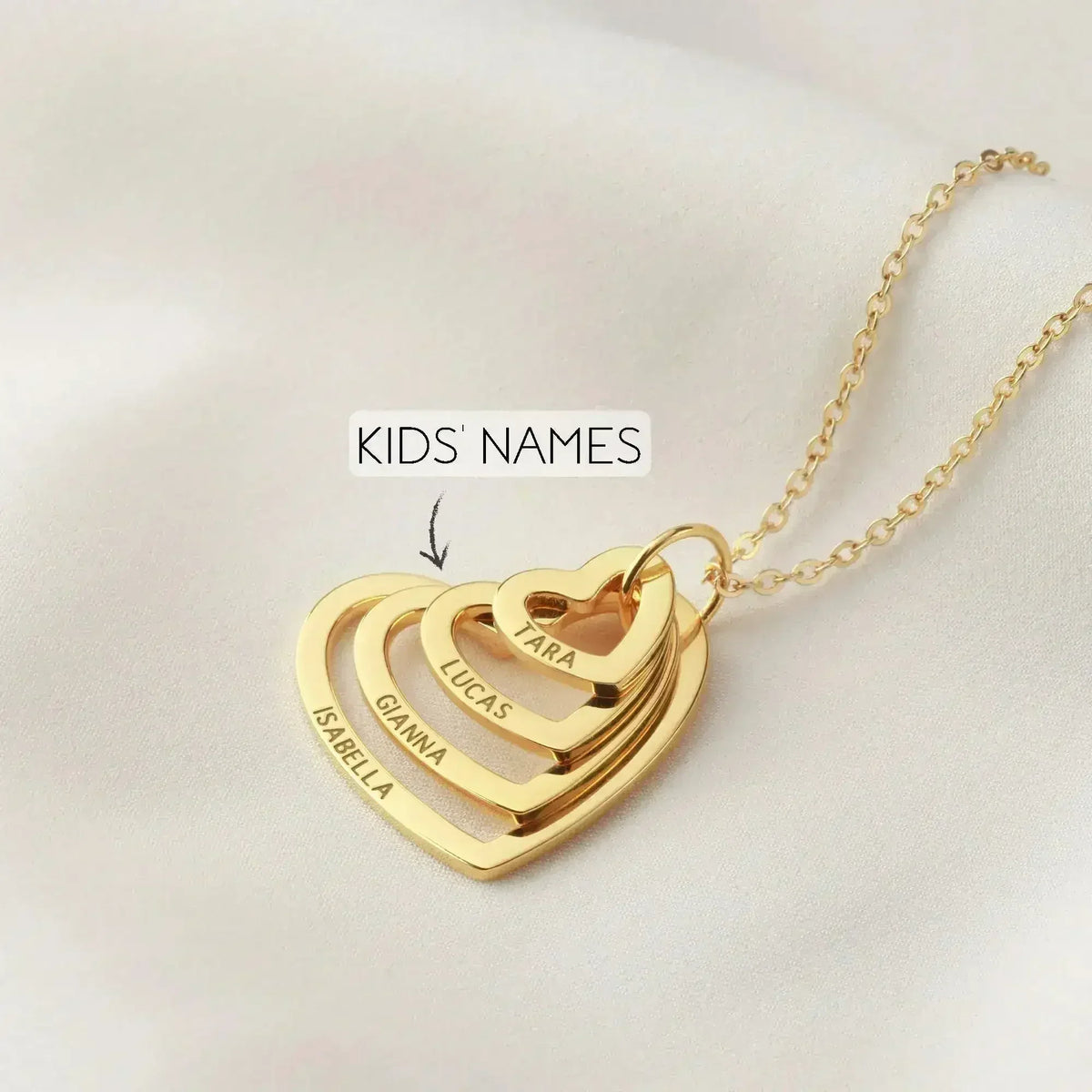 Grandma Heart Necklace, Personalized Grandma Jewelry, Nana Necklace - Femstylo