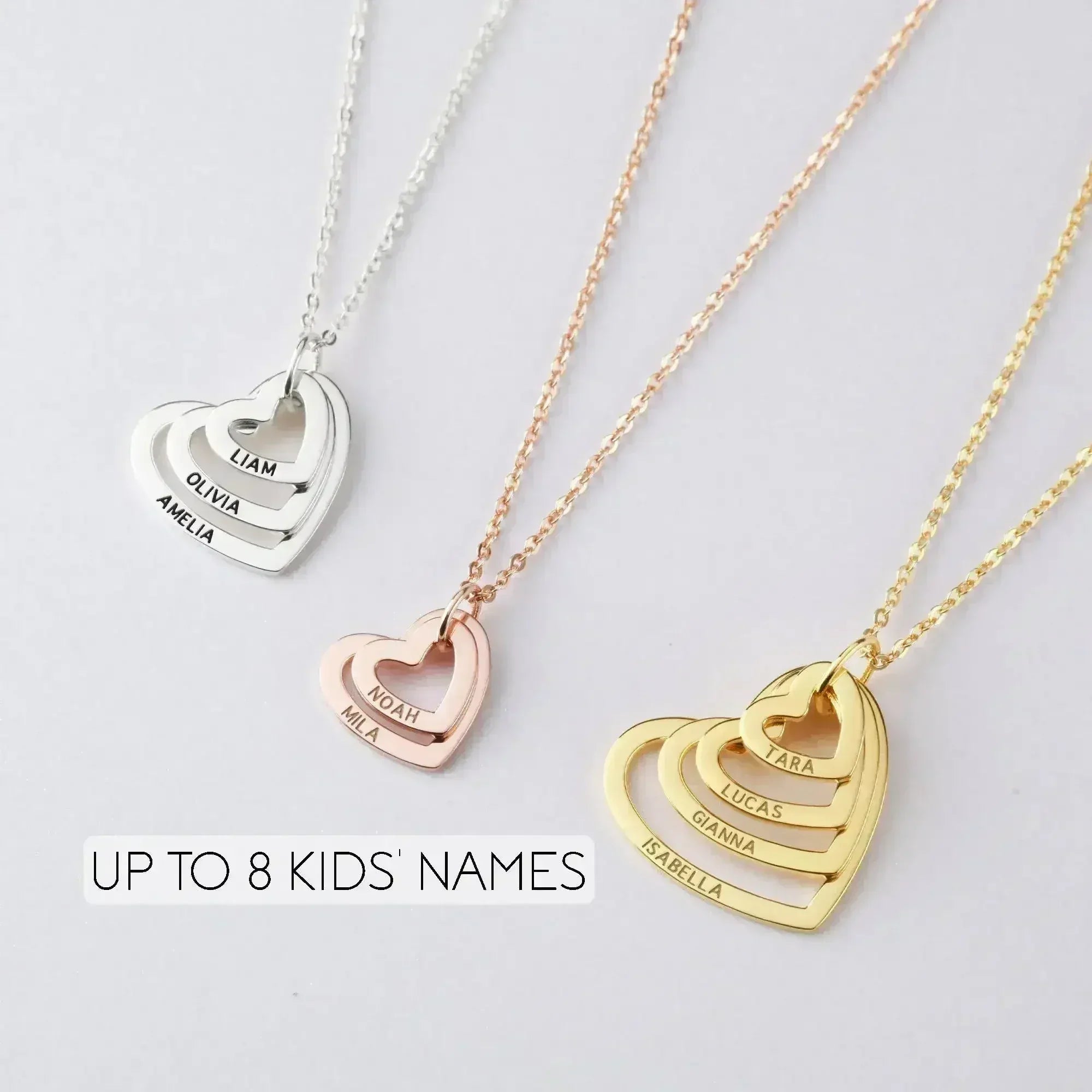 Grandma Heart Necklace, Personalized Grandma Jewelry, Nana Necklace - Femstylo