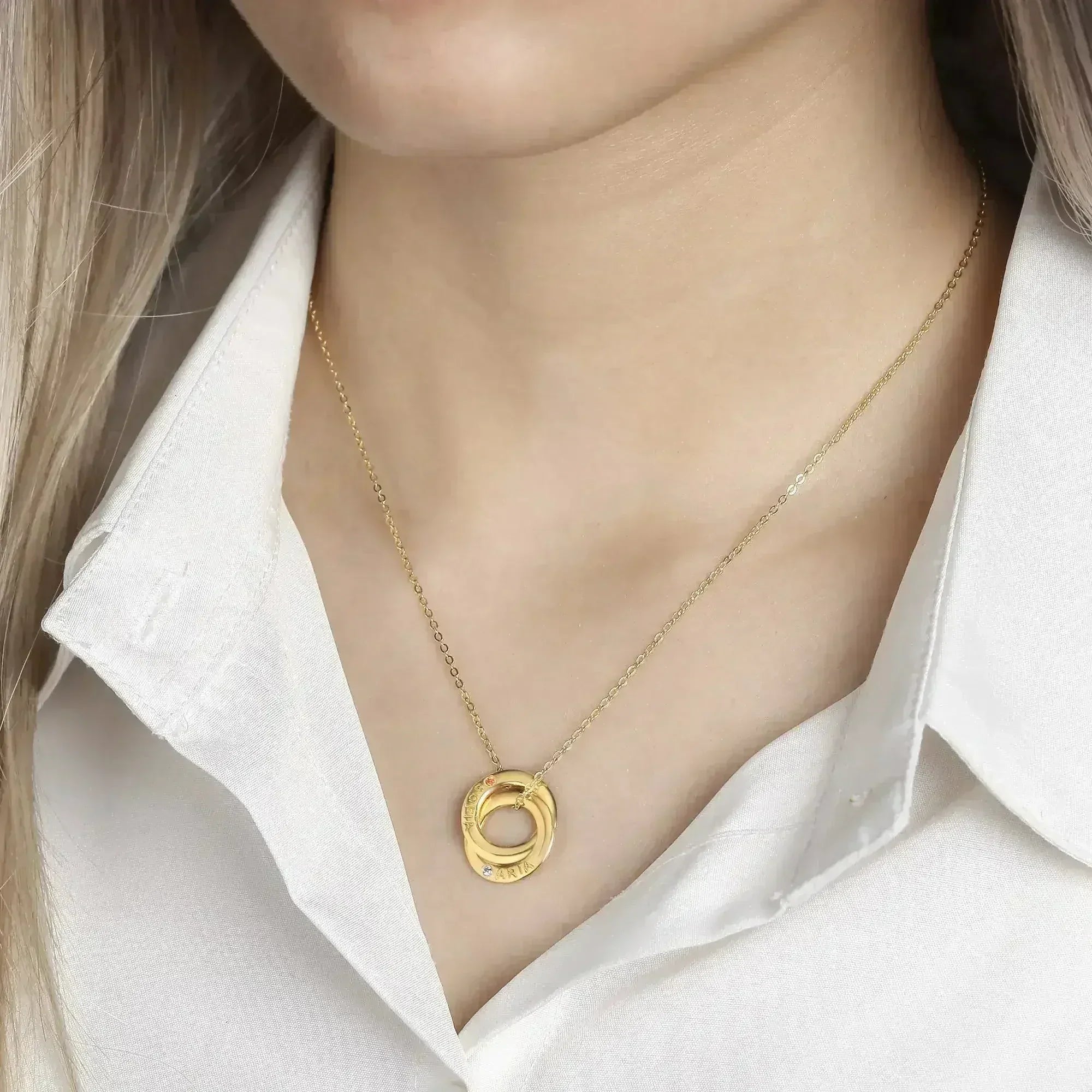 Mom Necklace With Kids Names Birthstones, Children Birthstone Jewelry - Femstylo