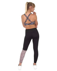 Jordena Leggings & Sports Bra Set - Black & Leopard Print - Femstylo
