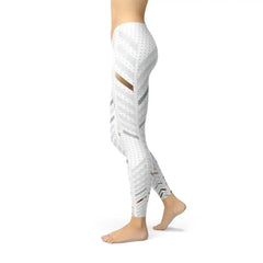 Womens White Stripes Leggings - Femstylo