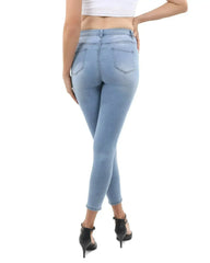 Talus High Waisted Skinny Jeans - Light Blue - Femstylo