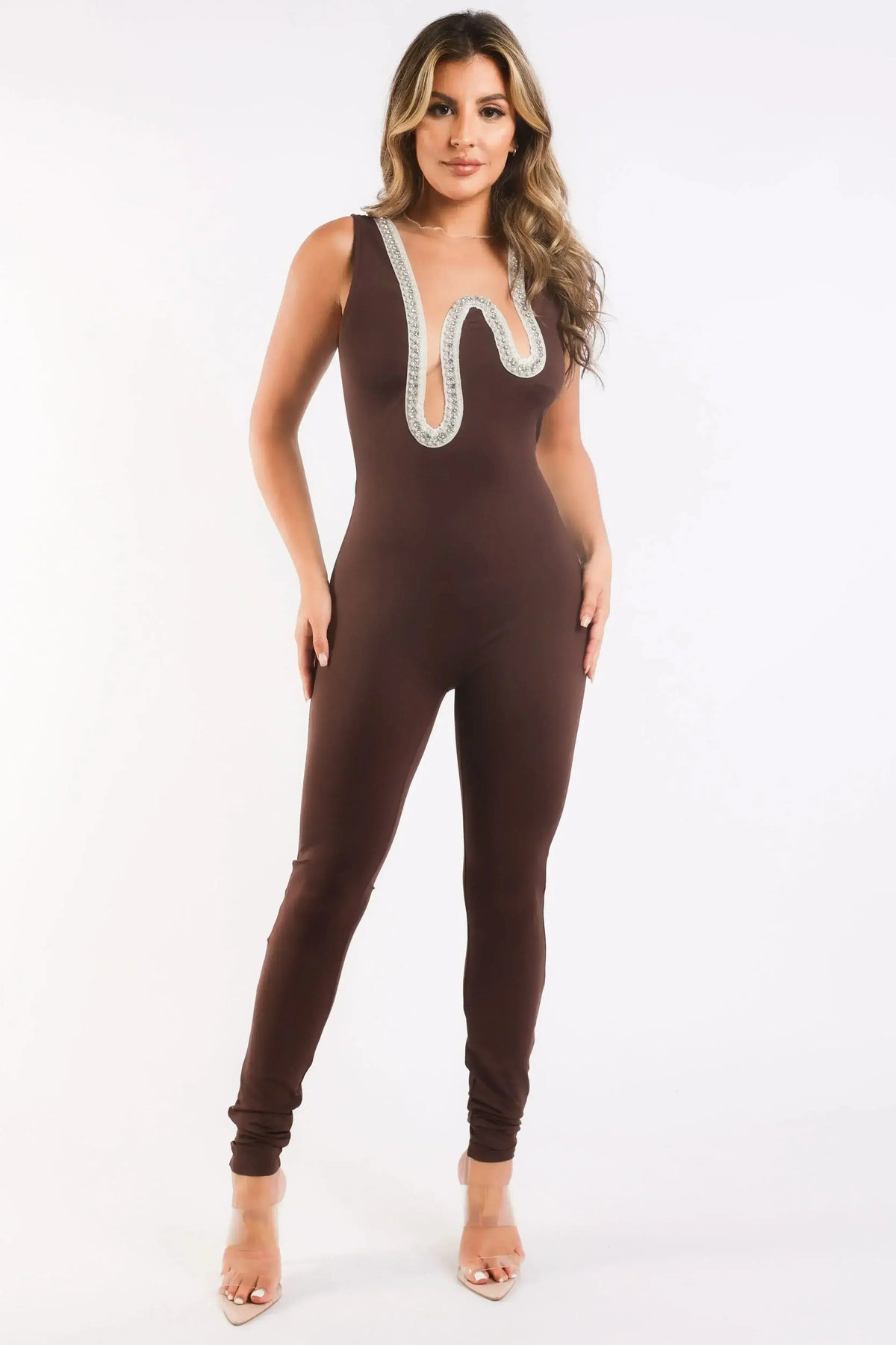 Glam Up Your Wardrobe with this Sexy Embellished Bodycon Jumpsuit - Femstylo