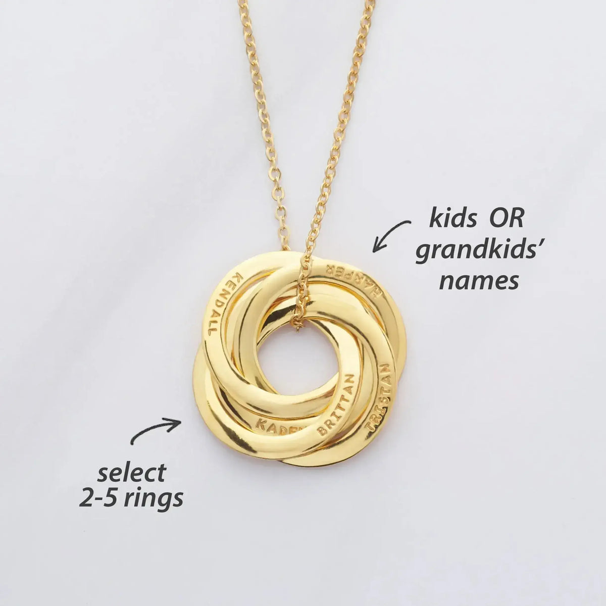 Children Name Necklace, Personalized Grandma Gift, Family Necklace - Femstylo