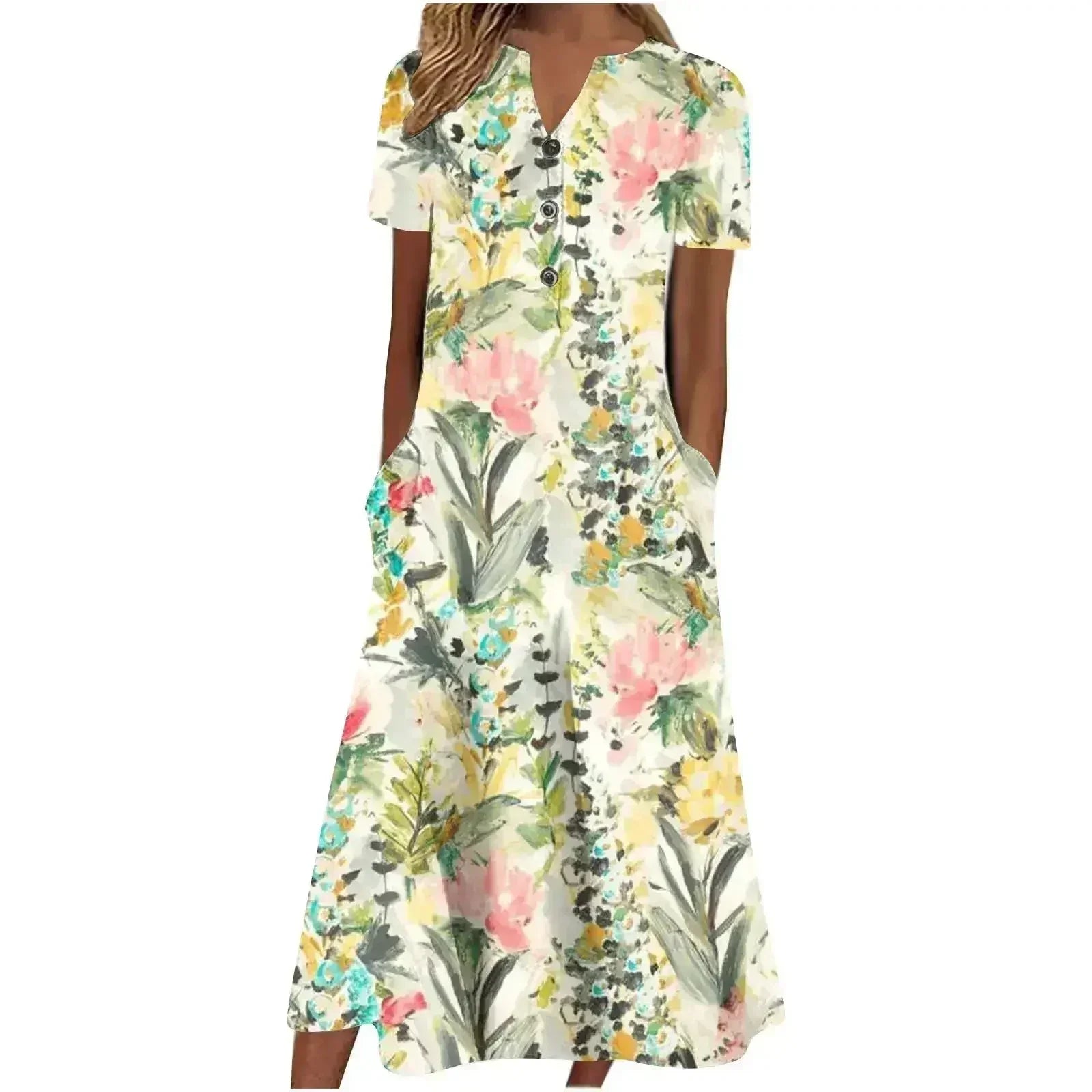 Women’s Summer Midi Dress – Casual, Light & Pocket-Ready - Femstylo