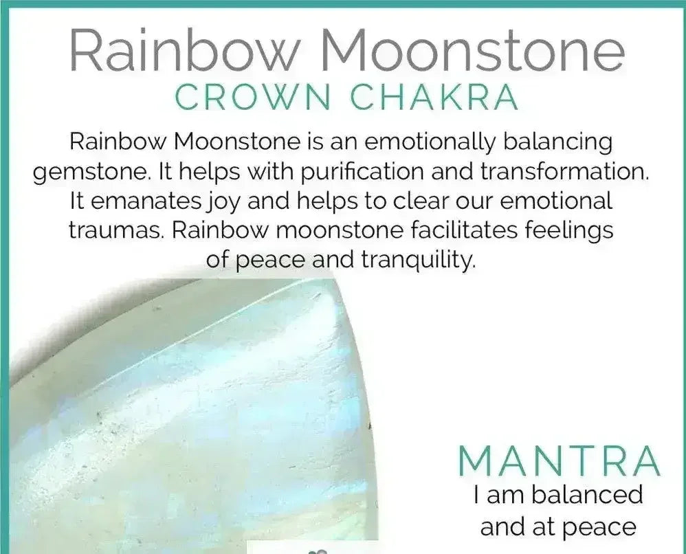 Rainbow Moonstone & Crystal Quartz Stretch Bracelet! Genuine Crystals! - Femstylo