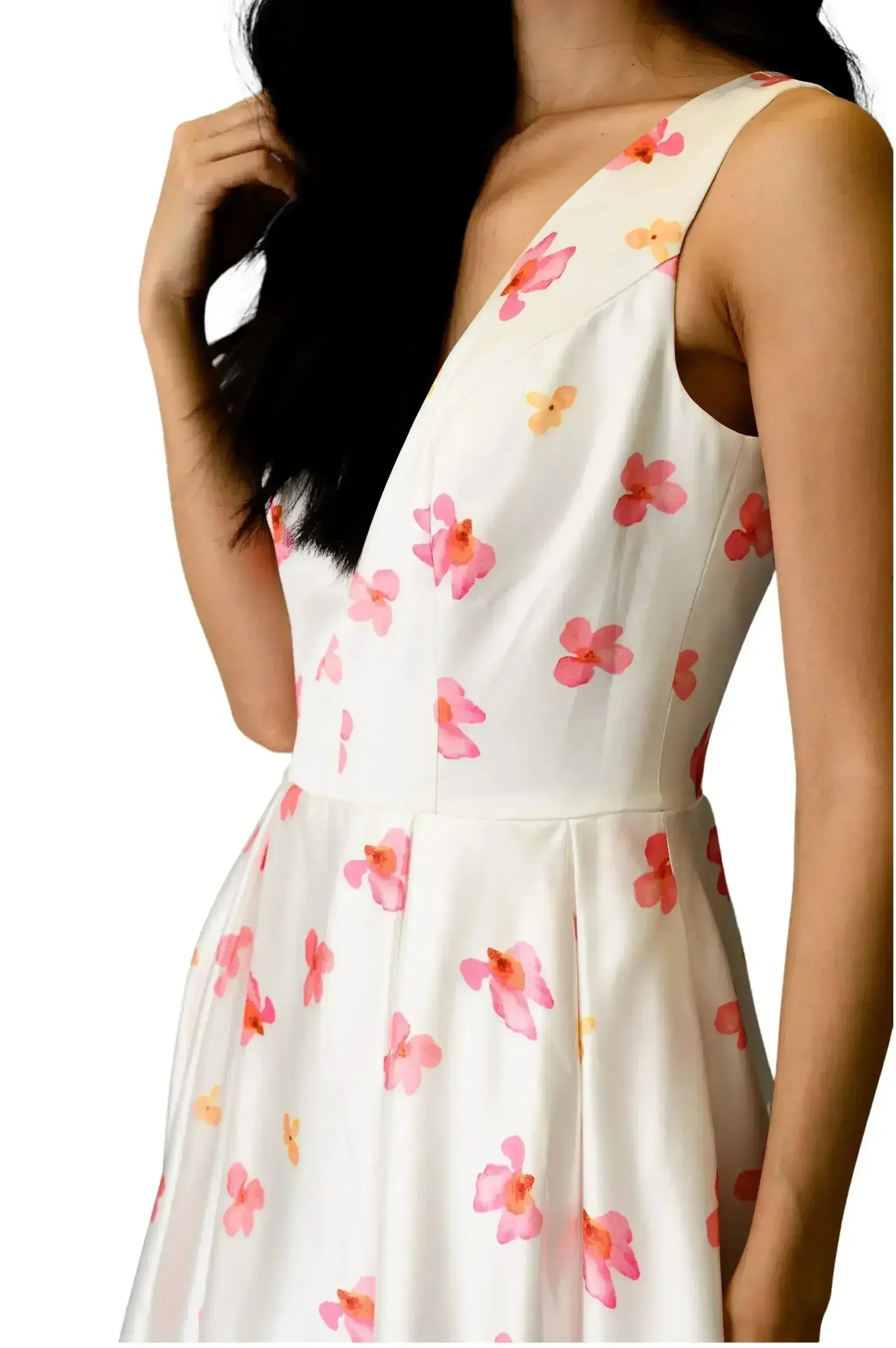 Women's Formal Floral Midi Dress - Femstylo