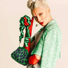 ARNOLDI JADE Hand-beaded Clutch, in Lush Green & Blue - Femstylo