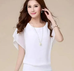 Womens Batwing Chiffon Blouse - Femstylo