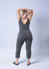 Axty V-Neck Jumpsuit - Versatile Cotton Romper | Femstylo - Femstylo