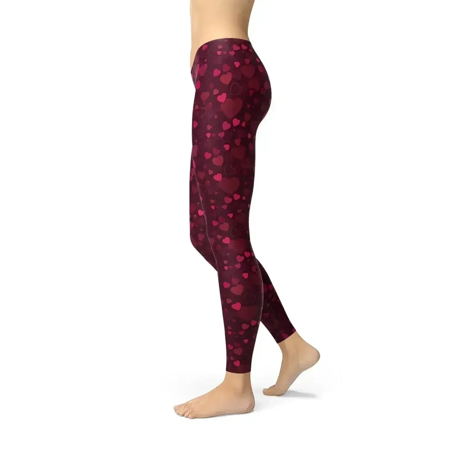 Hearts on Hearts Red Leggings - Femstylo