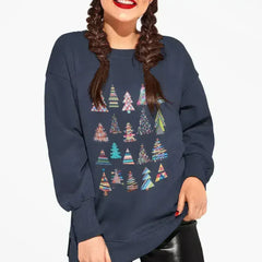 Christmas Tree Sweatshirt – Festive Loose Fit Top | S-XL - Femstylo