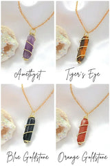18K Double Ended Natural Healing Crystals Hand Wired Necklace - Femstylo