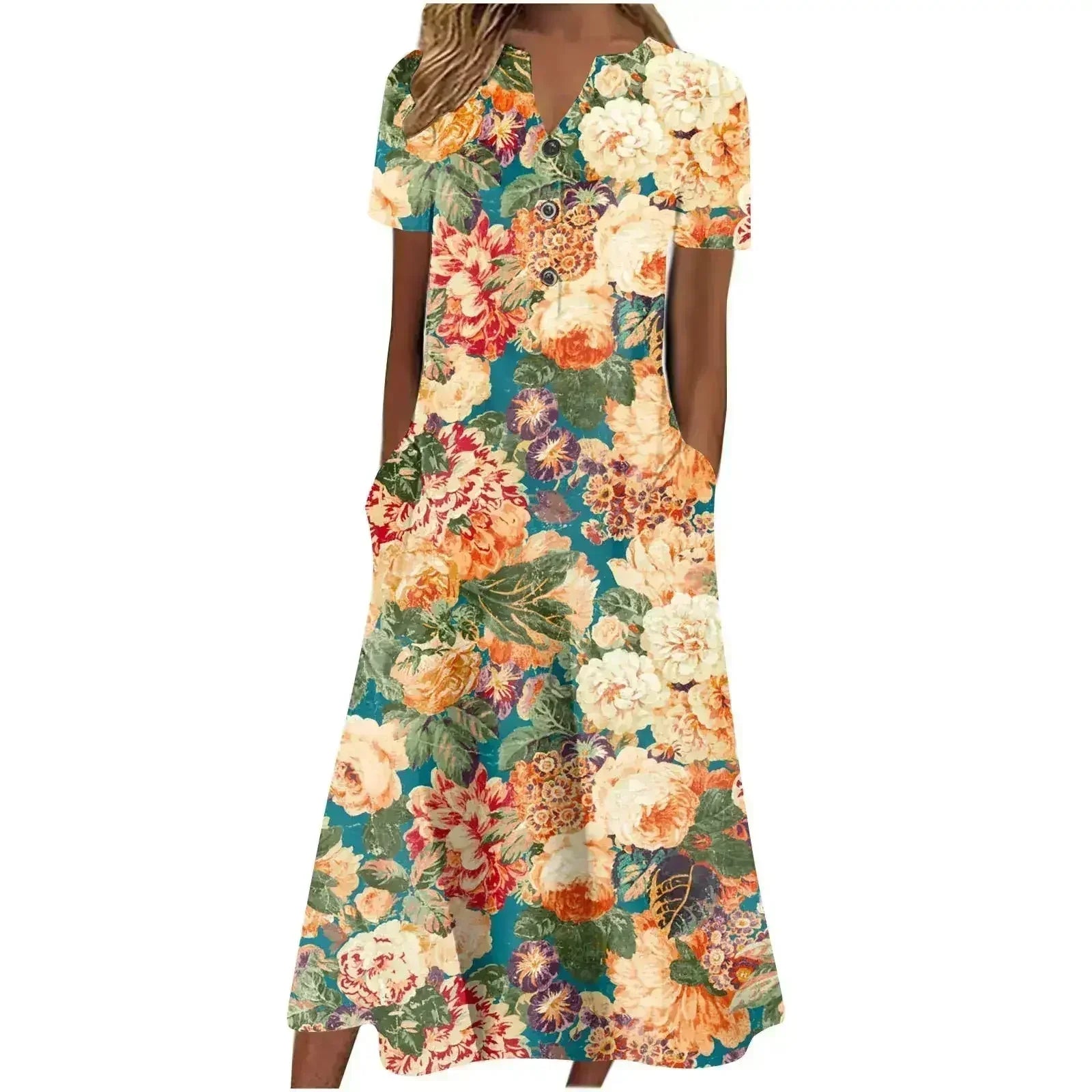 Women’s Summer Midi Dress – Casual, Light & Pocket-Ready - Femstylo