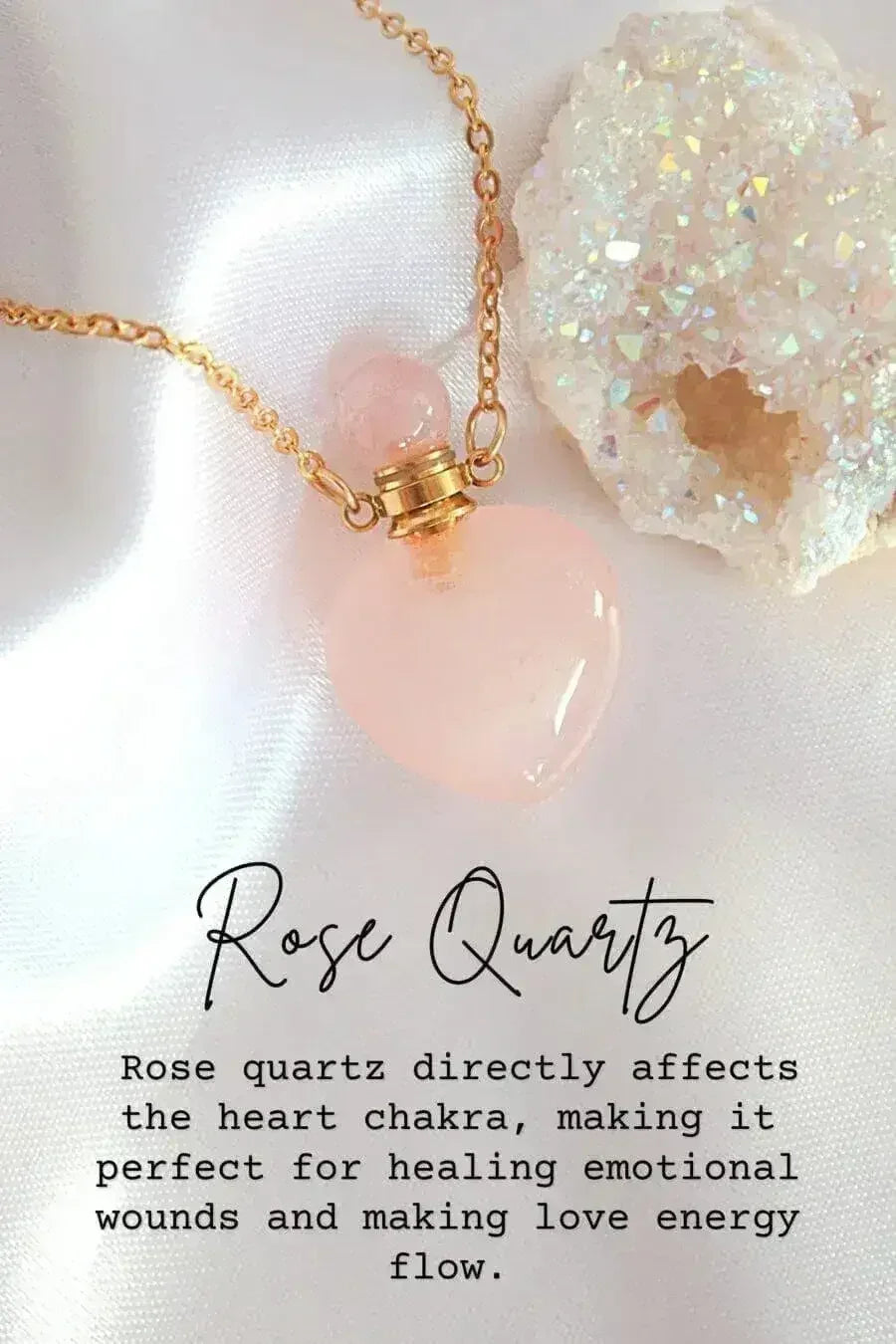 Heart Crystals Bottles 24 Karats Natural Crystals Necklaces - Femstylo