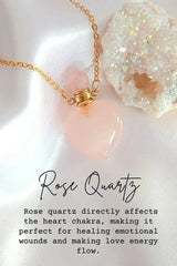 Heart Crystals Bottles 24 Karats Natural Crystals Necklaces - Femstylo