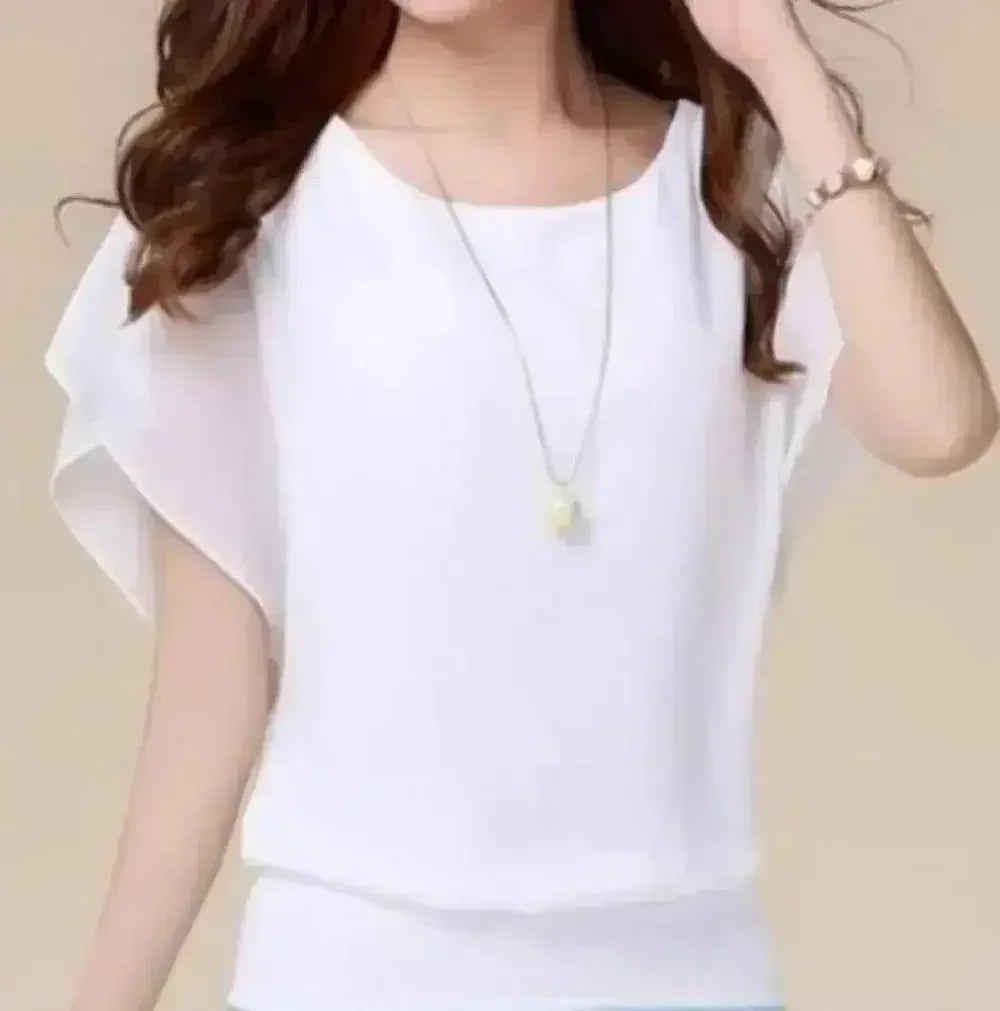 Womens Batwing Chiffon Blouse - Femstylo