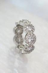 925 Silver Circle Cubic Zirconia Band Ring - Femstylo
