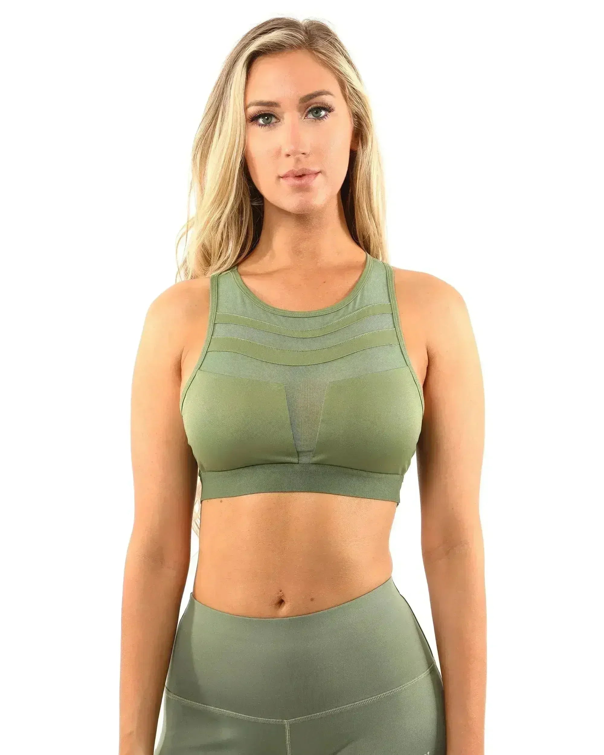 Huntington Set - Leggings & Sports Bra - Olive Green - Femstylo