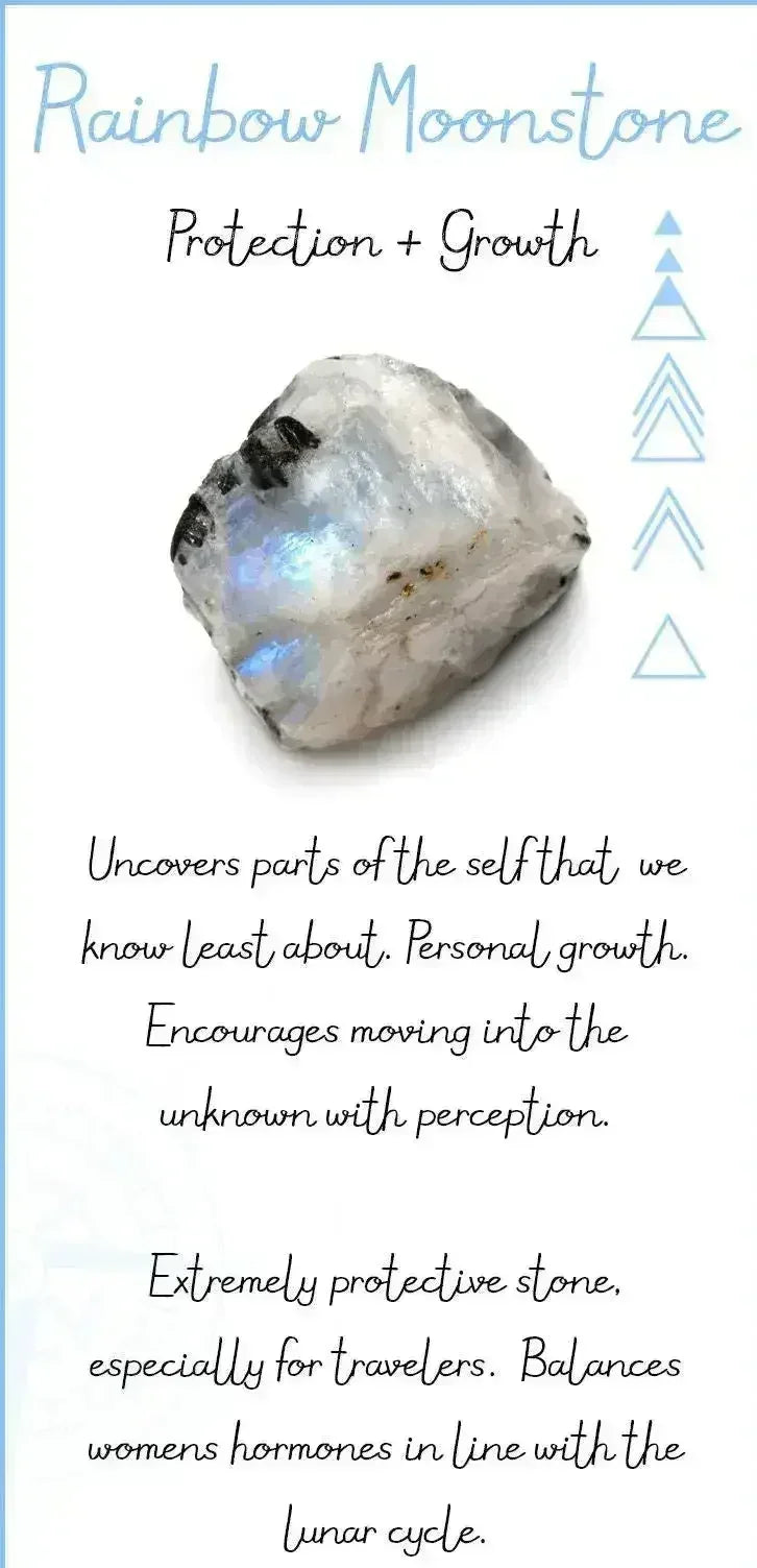 Blue Flash Labradorite & Rainbow Moonstone Stretch Bracelet! - Femstylo