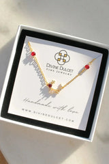 “Fairy Garden” 24K Red CZ Necklace - Femstylo