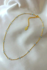 18 Karats Chrome Glass Crystals Chain Choker - Femstylo