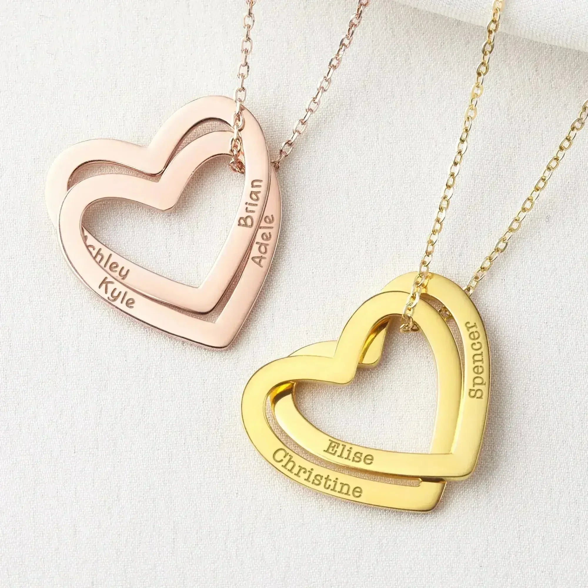 Mothers Necklace, Children Names Jewelry, Heart Name Necklace - Femstylo