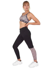 Jordena Leggings & Sports Bra Set - Black & Leopard Print - Femstylo