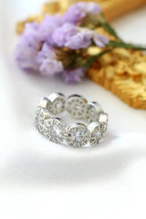 925 Silver Circle Cubic Zirconia Band Ring - Femstylo
