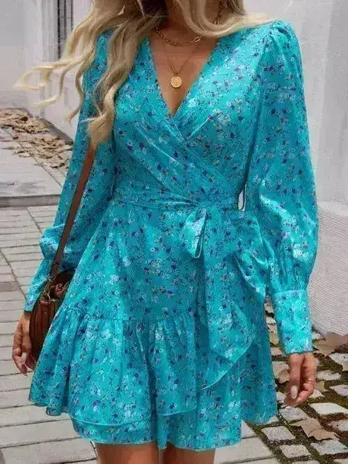 Devine Ruffled Long Sleeve Mini Dress – Femstylo - Femstylo