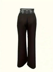 Solid Color Hollow High Waist Slimming Fashion Versatile Pants - Femstylo