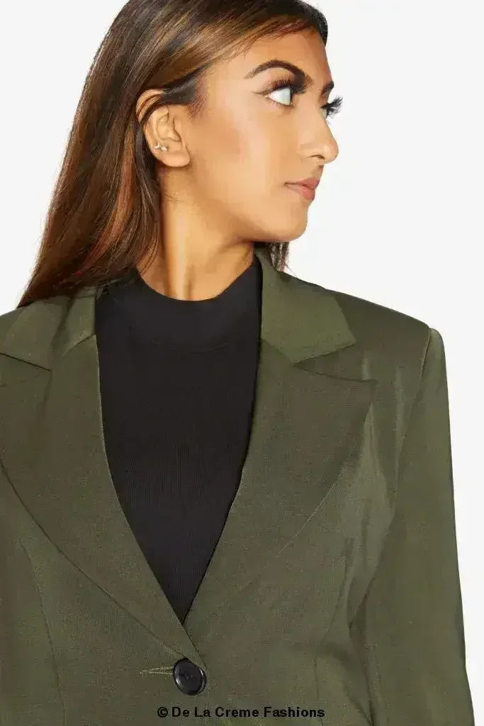 De La Creme Womens Collared Formal Longline Blazer - Femstylo