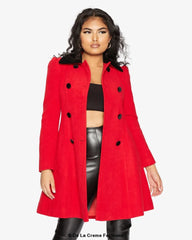Velvet Trim Skater Coat - Royal Inspired | Femstylo
