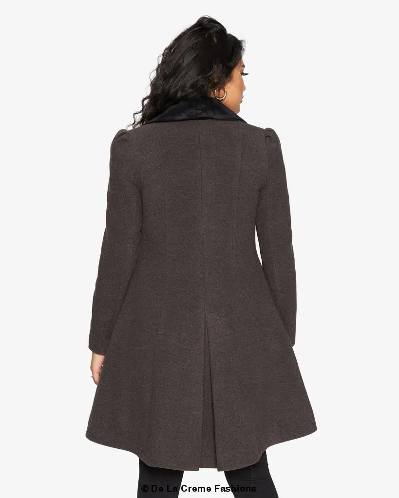 Velvet Trim Skater Coat - Royal Inspired | Femstylo