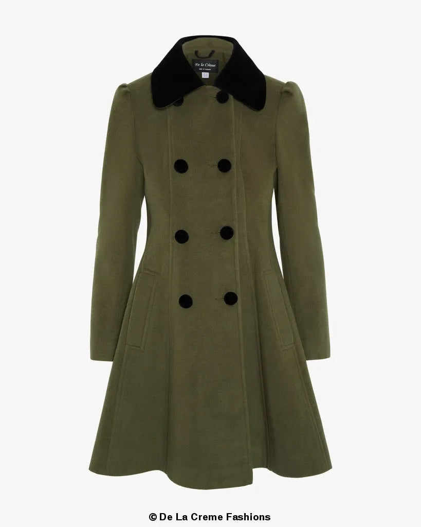 Velvet Trim Skater Coat - Royal Inspired | Femstylo