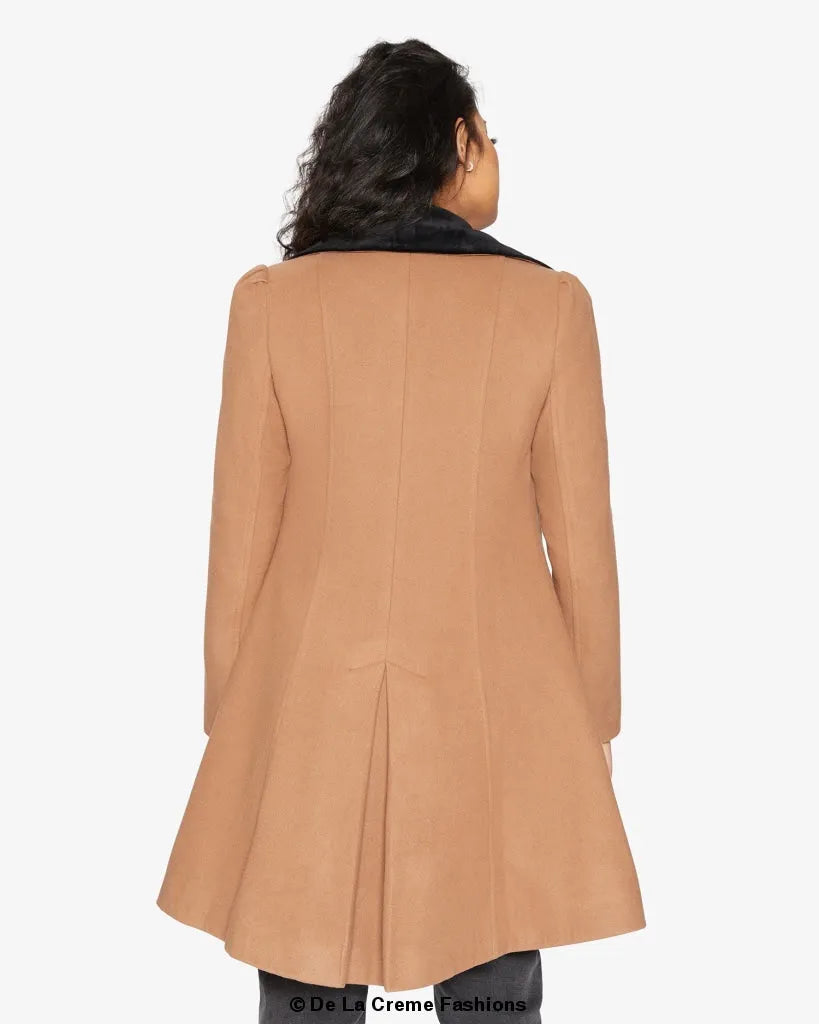 Velvet Trim Skater Coat - Royal Inspired | Femstylo