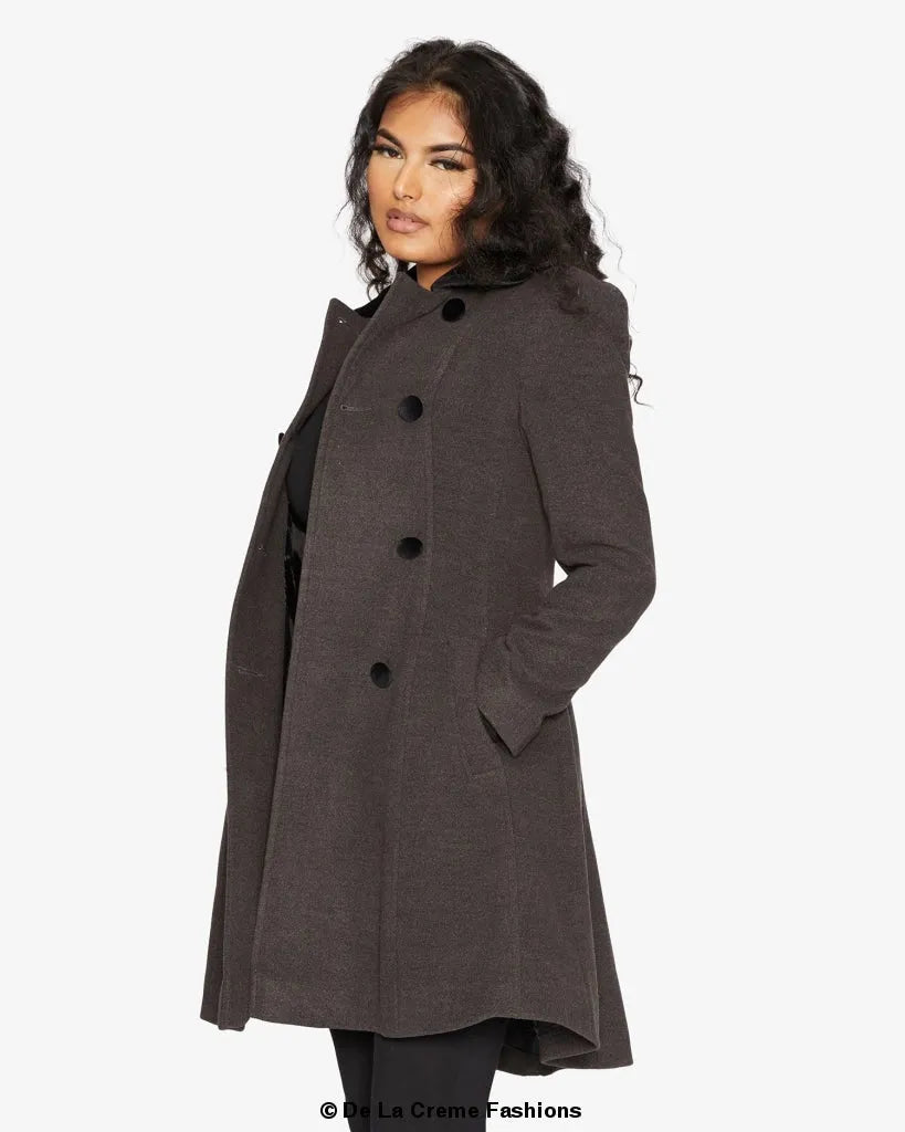 Velvet Trim Skater Coat - Royal Inspired | Femstylo