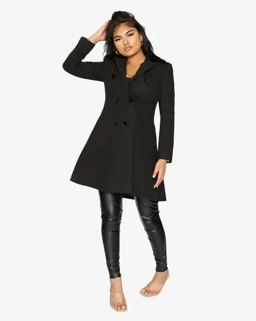 Velvet Trim Skater Coat - Royal Inspired | Femstylo