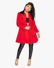 Velvet Trim Skater Coat - Royal Inspired | Femstylo