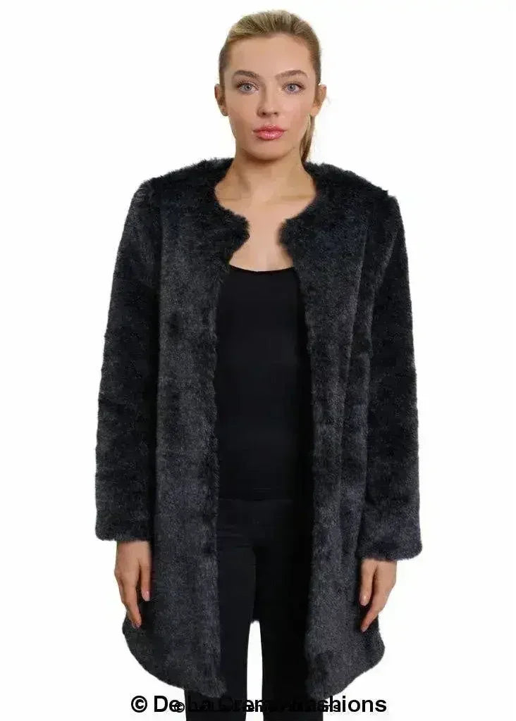 De La Creme Womens Faux Fur Classic Coat - Femstylo