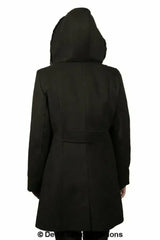 De La Creme - Women's Faux Fur Trim Hooded Coat - Femstylo
