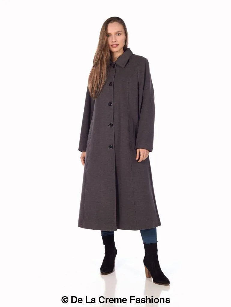 Faux Wool Longline Hooded Winter Coat