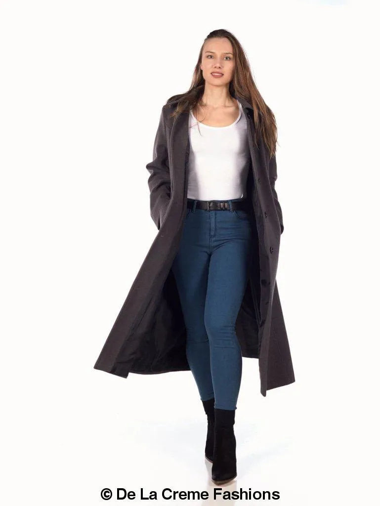 Faux Wool Longline Hooded Winter Coat