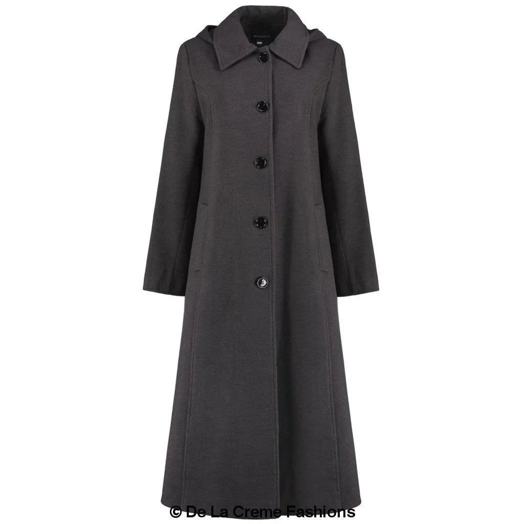 Faux Wool Longline Hooded Winter Coat