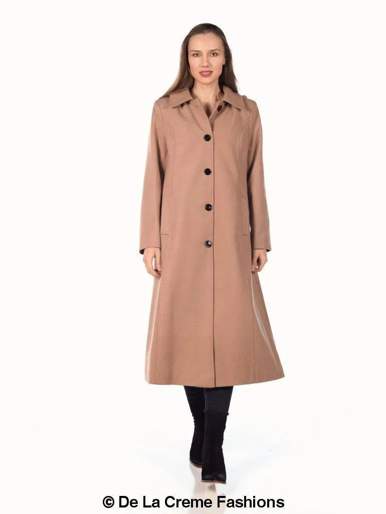 Faux Wool Longline Hooded Winter Coat