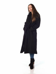 Faux Wool Longline Hooded Winter Coat