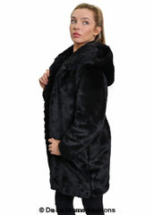 De La Creme - Women's Luxury Faux Fur Jacket Ladies Hooded Winter Coat