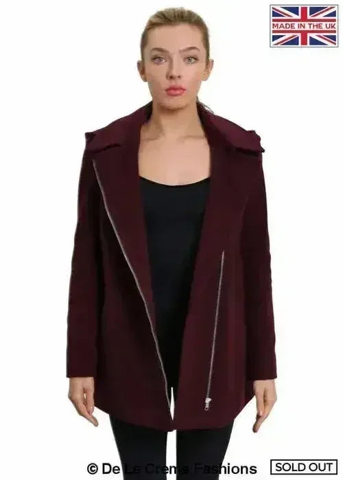 De La Creme Wool Blend Hooded Coat - Italian Fabric | Femstylo - Femstylo