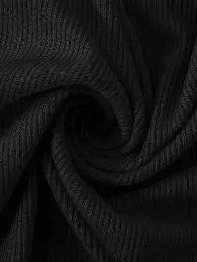 Ribbed Slit Single Shoulder Wrap Dress - Femstylo